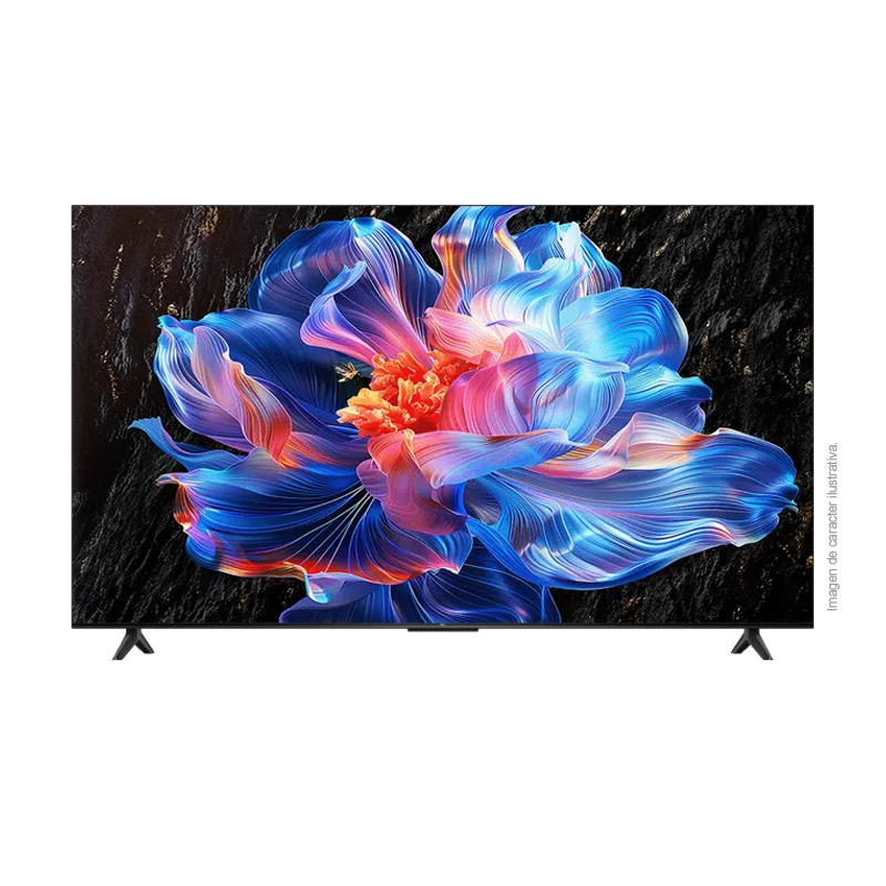 Televisor LED Smart 65" 4K, TCL, Google TV, Procesador AiPQ, Metálico cin marco