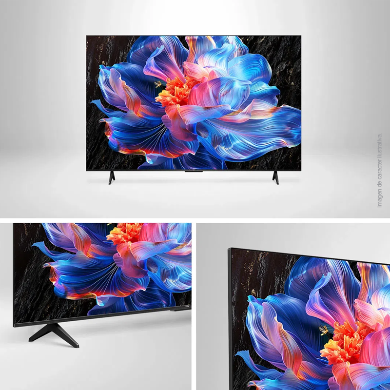Televisor LED Smart 65" 4K, TCL, Google TV, Procesador AiPQ, Metálico cin marco