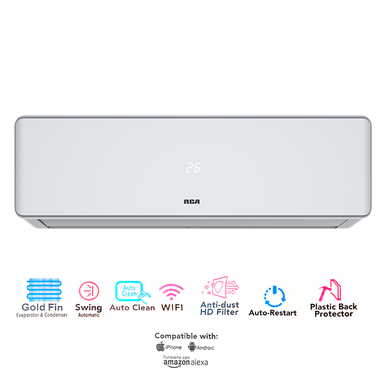 Aire acondicionado Split Inverter RCSA1821GW RCA, 18000 BTU SEER 21 acabado color gris
