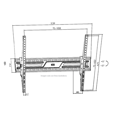 Soporte para TV, GF-P1124-1495, G-Force pantallas de 43-100 pulgadas