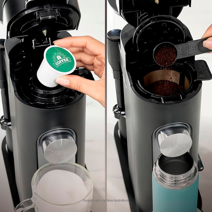 Maquina cafetera de café especial Ninja PB051 color negro, compatible con cápsulas K-Cup y café molido