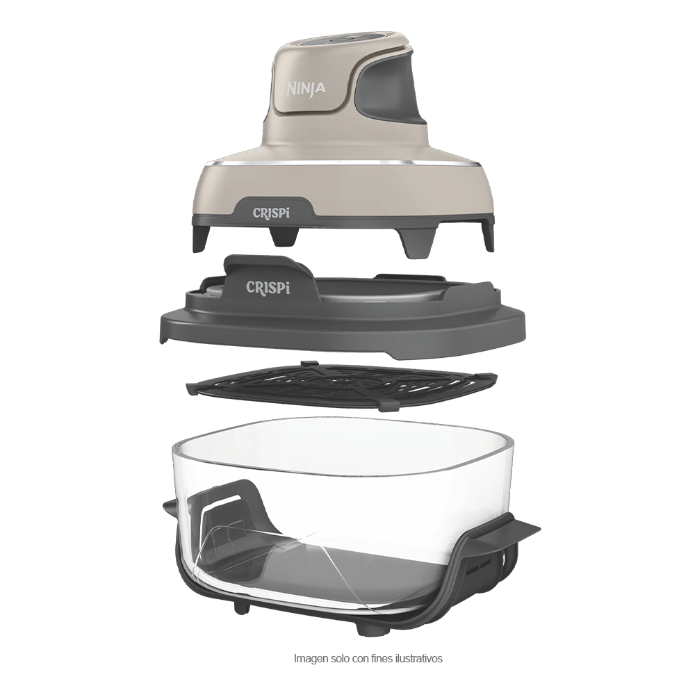 Freidora de aire Crispi FN101ST Ninja, sistema de cocción portátil de vidrio