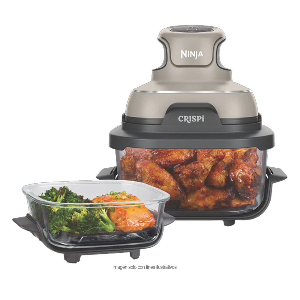 Freidora de aire Crispi FN101ST Ninja, sistema de cocción portátil de vidrio