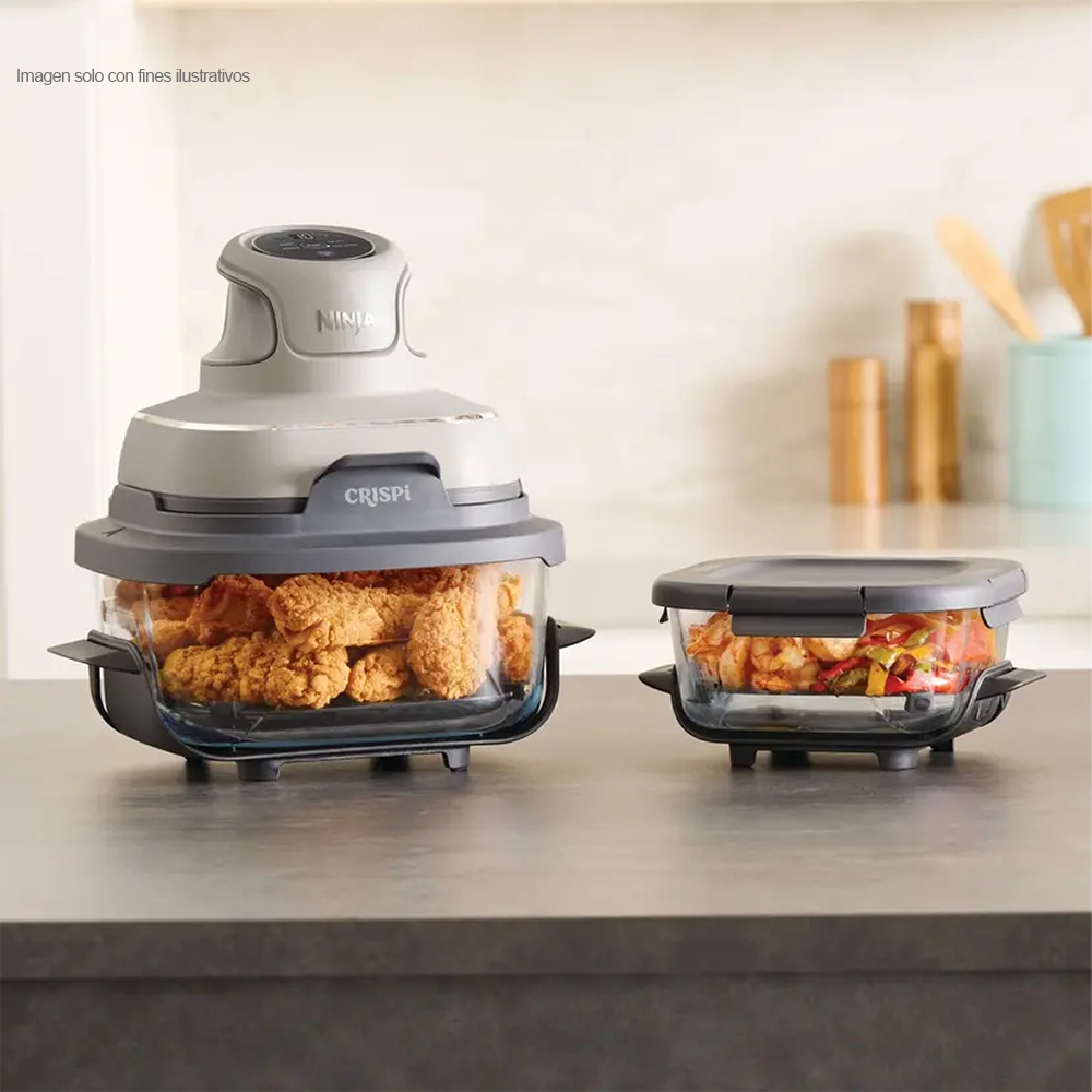 Freidora de aire Crispi FN101ST Ninja, sistema de cocción portátil de vidrio