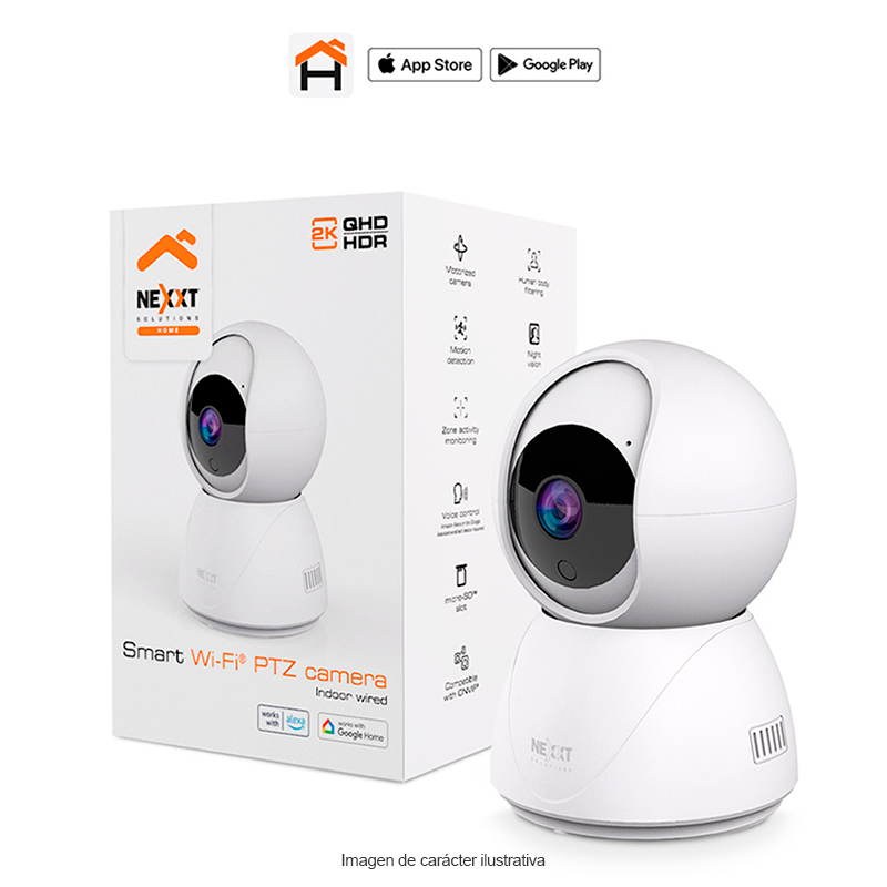Cámara inteligente NHC-IP11 2PK motorizada Wi-Fi – interior con cable, Nexxt Home