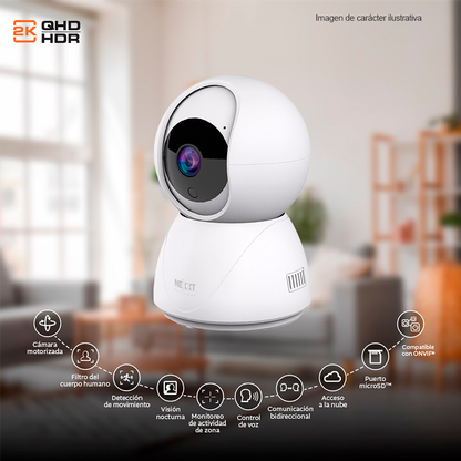Cámara inteligente NHC-IP11 2PK motorizada Wi-Fi – interior con cable, Nexxt Home