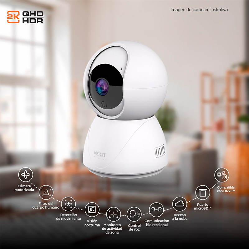 Cámara inteligente NHC-IP11 2PK motorizada Wi-Fi – interior con cable, Nexxt Home