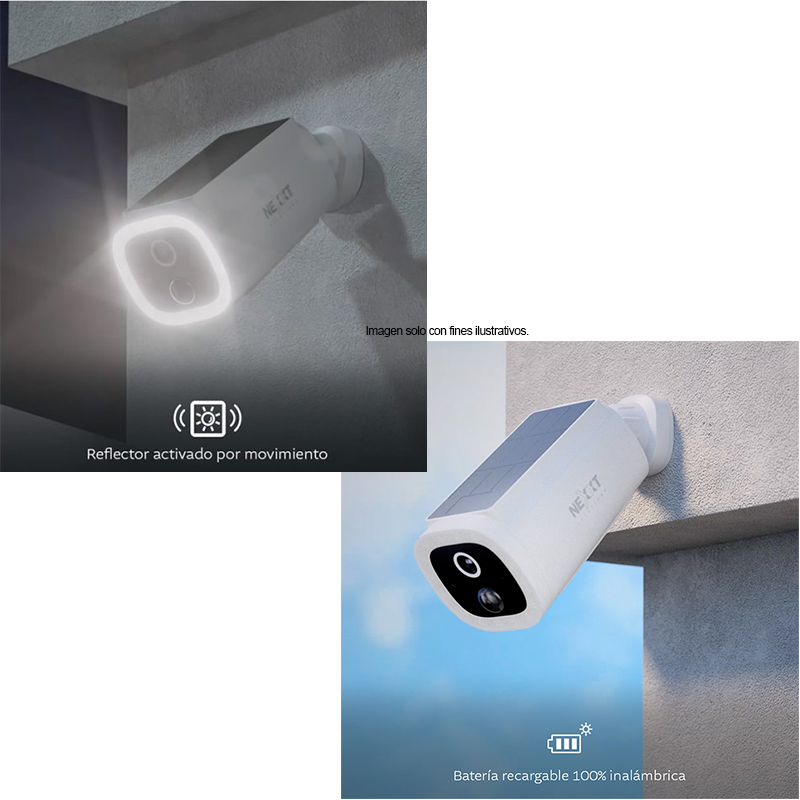 Cámara Wi-Fi inteligente con panel solar integrado NHC-OF30S Nexxt, alta definición de 4MP 2K