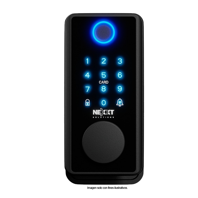 Cerradura inteligente Wi-Fi Modelo NHS-D150 BKT Color negro. Nexxt
