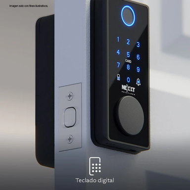 Cerradura inteligente Wi-Fi Modelo NHS-D150 BKT Color negro. Nexxt