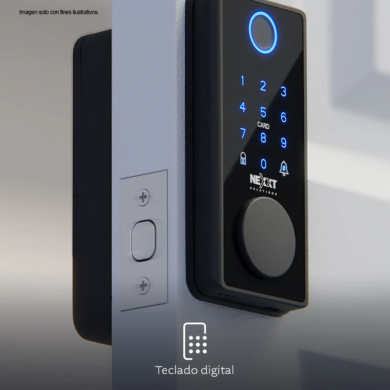 Cerradura inteligente Wi-Fi Modelo NHS-D150 BKT Color negro. Nexxt