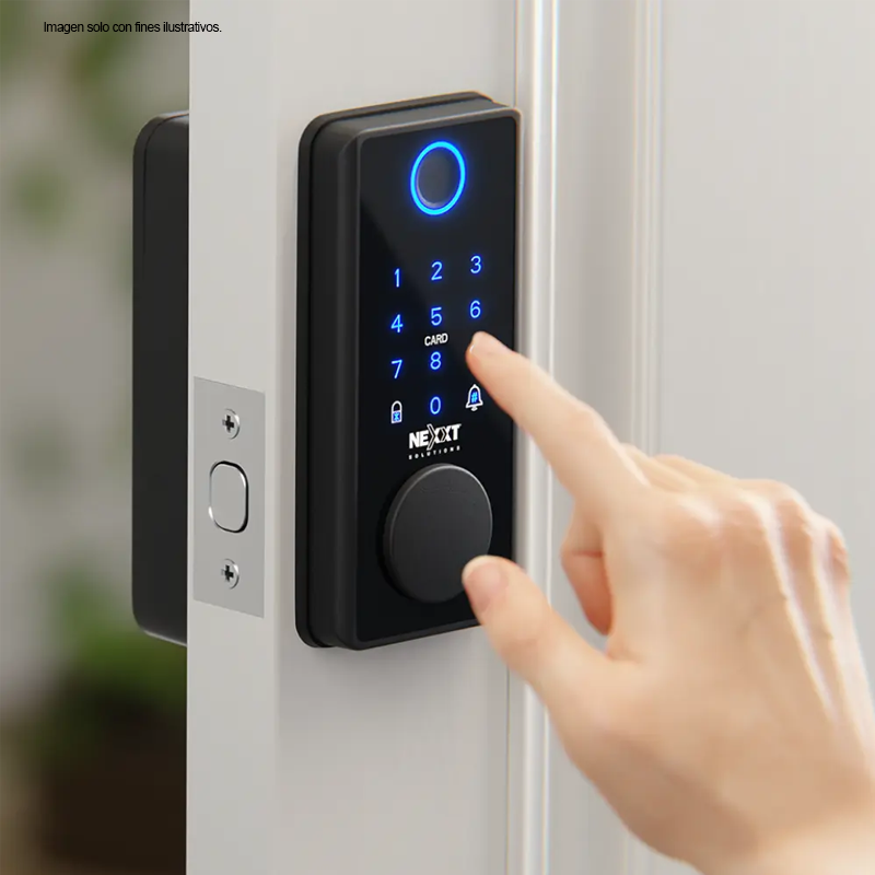 Cerradura inteligente Wi-Fi Modelo NHS-D150 BKT Color negro. Nexxt