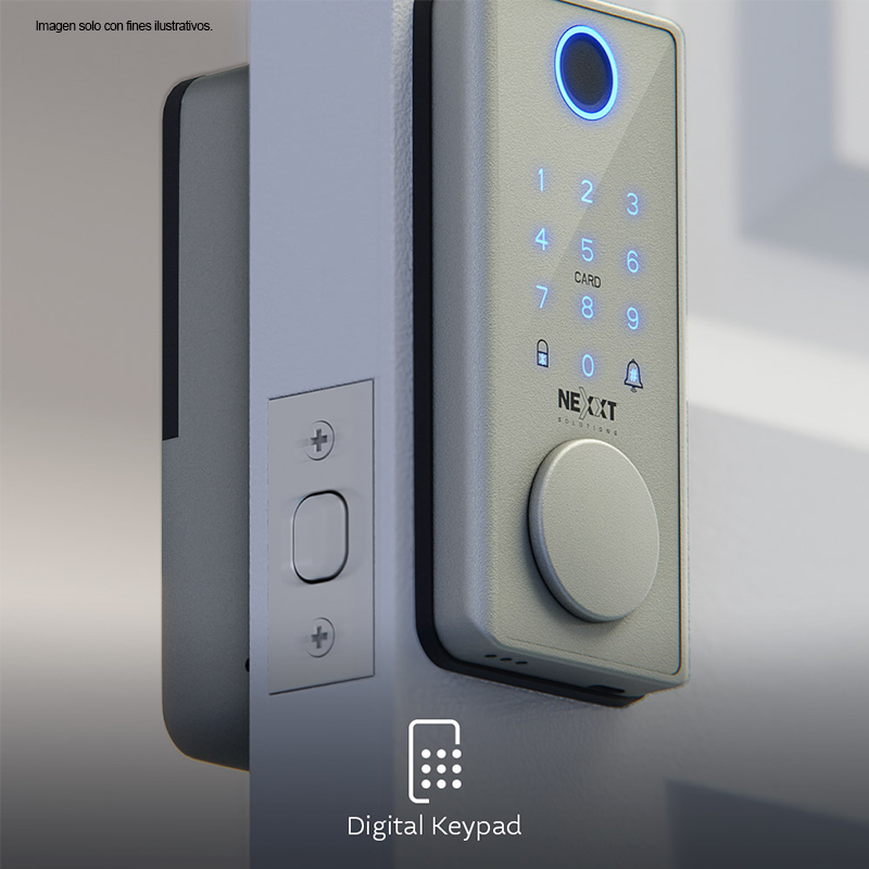 Cerradura inteligente Wi-Fi Modelo NHS-D150 ST Color acero inoxidable. Nexxt