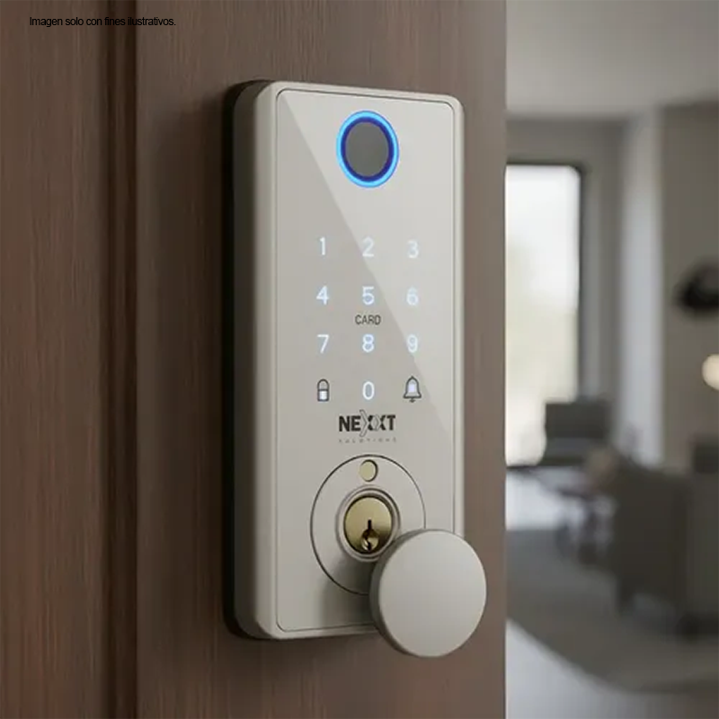 Cerradura inteligente Wi-Fi Modelo NHS-D150 ST Color acero inoxidable. Nexxt