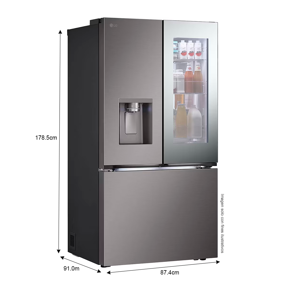Refrigeradora 31pc French Door VF31XKNH LG, instaView inverter color silver