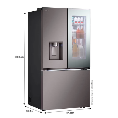 Refrigeradora 31pc French Door VF31XKNH LG, instaView inverter color silver