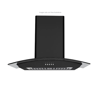 Extractor de grasa 29" (75cm) Galaxy 76 Black Drija, 2 chimeneas, 2 filtros de acero inoxidable, 1 filtro de carbón activo, extracción de 500MHC, 3 velocidades.
