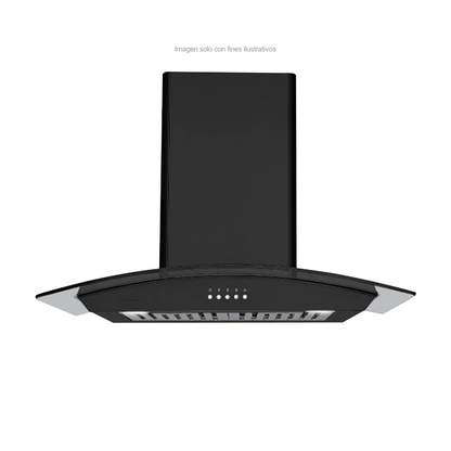 Extractor de grasa 35" (89.5cm) Galaxy 90 Black Drija, 2 chimeneas, 2 filtros de acero inoxidable, 1 filtro de carbón activo, extracción de 500MHC, 3 velocidades.
