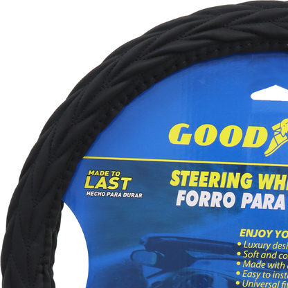 Forro de volante 40cm, color negro con detalles de textura, 991-2402077.