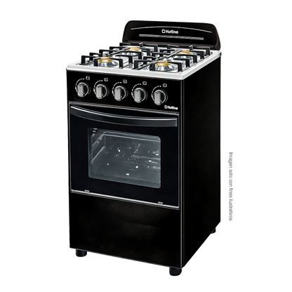 Estufa a gas de 24" | 4 quemadores | Modelo HLGR452F | parrillas de hierro fundido | Hotline | horno capacidad de 60 litros