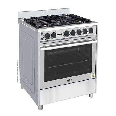 Estufa a gas de 30" RCCC8005F RCA, tipo comercial, 5 quemadores, encendido eléctrico. Horno con puerta panorámica