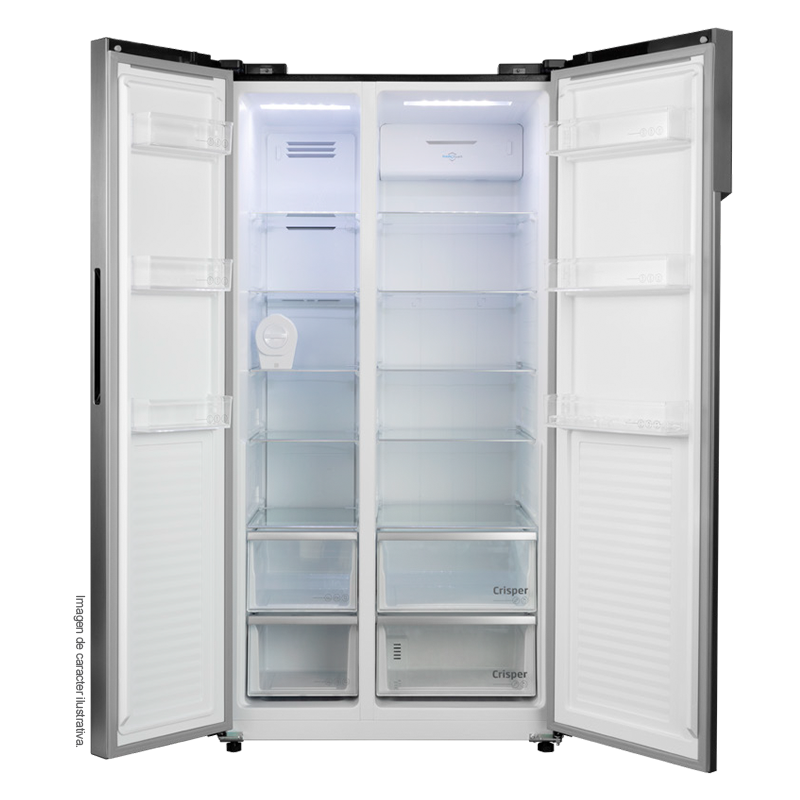 Refrigeradora 22pc, Side By Side RCSS2204GD RCA, compresor inverter, Amplios espacios multifunción para almacenamiento, no frost