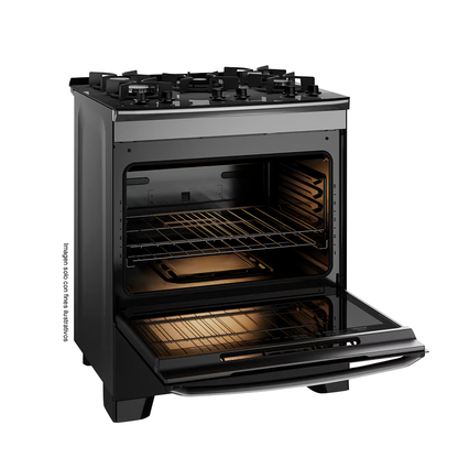 Estufa a Gas 30" FKGO30Z5BZB, mesa de vidrio templado, 5 quemadores (1 triple llama) Frigidaire.