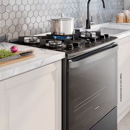 Estufa a Gas 30" FKGO30Z5BZB, mesa de vidrio templado, 5 quemadores (1 triple llama) Frigidaire.