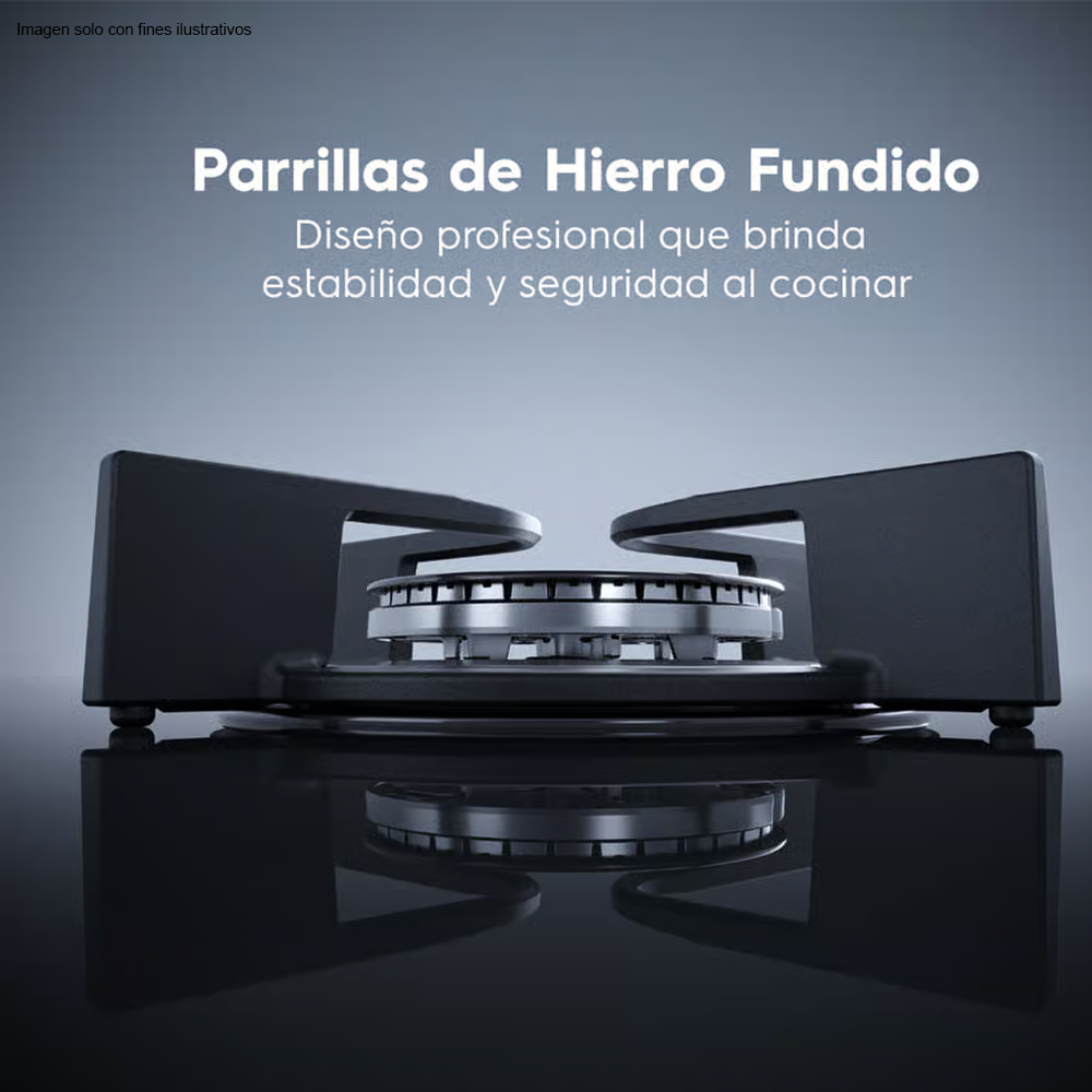 Estufa a Gas 30" FKGO30Z5BZB, mesa de vidrio templado, 5 quemadores (1 triple llama) Frigidaire.