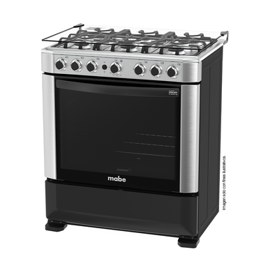 Estufa a gas de 30" (76cm) EMA7615FX0 Mabe, 6 quemadores, encendido electrónico por botón, parrillas de hierro fundid, horno de 109.83 litros