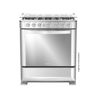 Estufa a gas de 30" (76cm) EMA7620FX0 Mabe, 6 quemadores, encendido electrónico por botón, parrillas de hierro fundid, horno de 109.83 litros