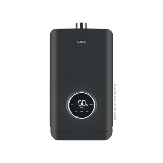 Calentador de agua a gas CLT13 BLACK Drija 13litros, color negro encendido eléctrico automático, 35 a 65°C