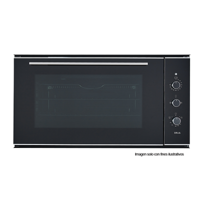 Horno empotrable a gas AMÉRICA 90 GAS-A Capacidad de 105 litros (3.71pc) diseño minimalista, triple vidrio templado en puerta, encendido eléctrico.