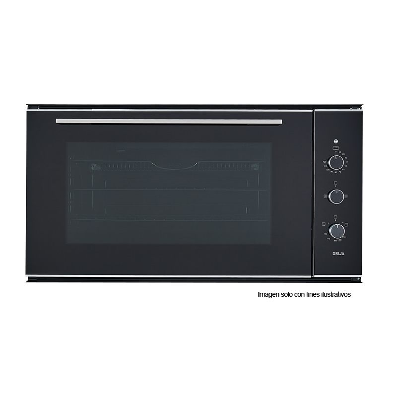 Horno empotrable a gas AMÉRICA 90 GAS-A Capacidad de 105 litros (3.71pc) diseño minimalista, triple vidrio templado en puerta, encendido eléctrico.