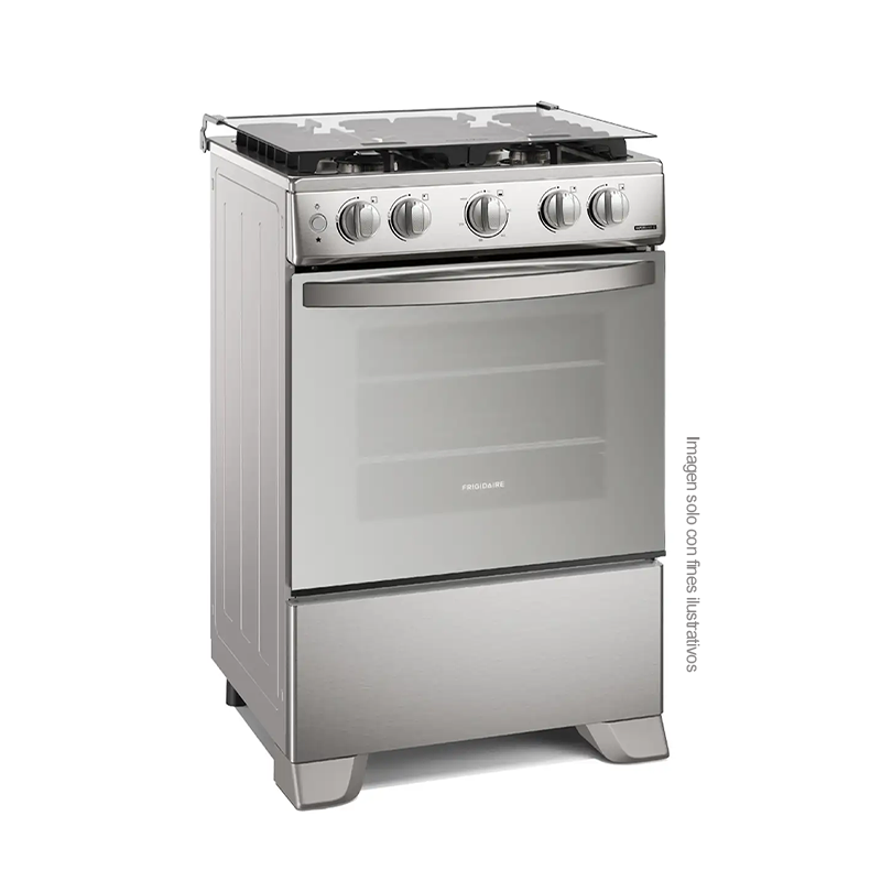 Estufa a gas de 24" FKGN24C3MYI Frigidaire, 4 quemadores, encendido eléctrico, tapa de vidrio, acabado acero inoxidable espejado