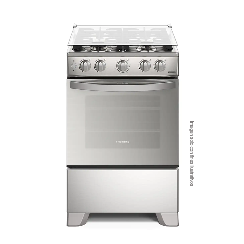 Estufa a gas de 24" FKGN24C3MYI Frigidaire, 4 quemadores, encendido eléctrico, tapa de vidrio, acabado acero inoxidable espejado