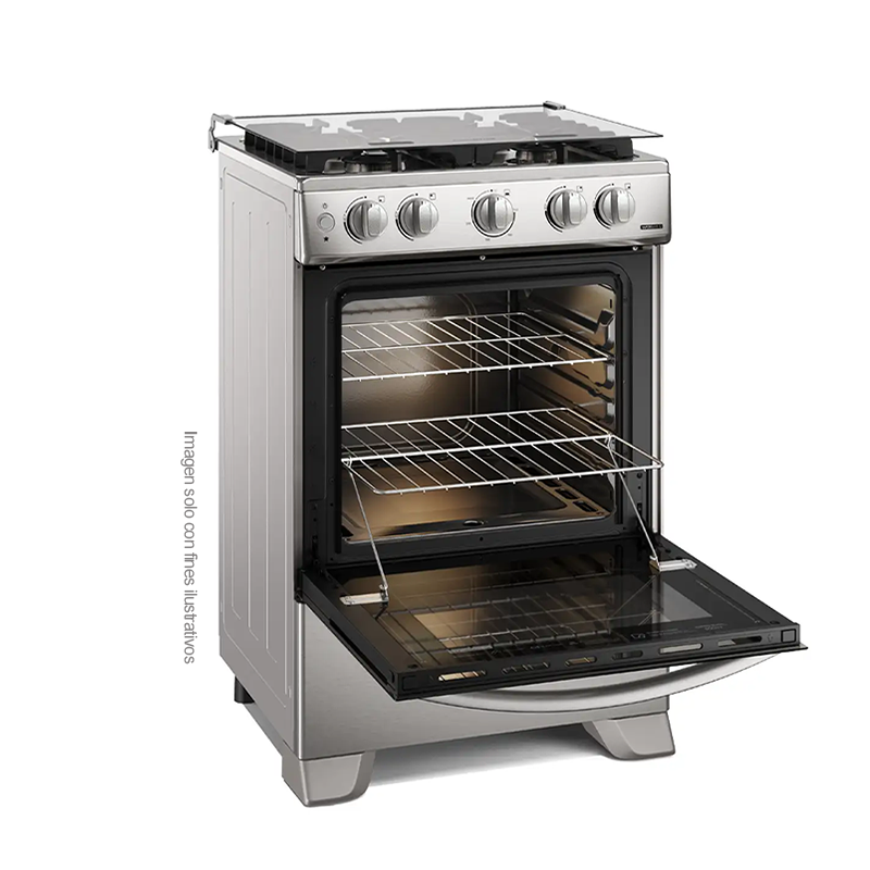 Estufa a gas de 24" FKGN24C3MYI Frigidaire, 4 quemadores, encendido eléctrico, tapa de vidrio, acabado acero inoxidable espejado