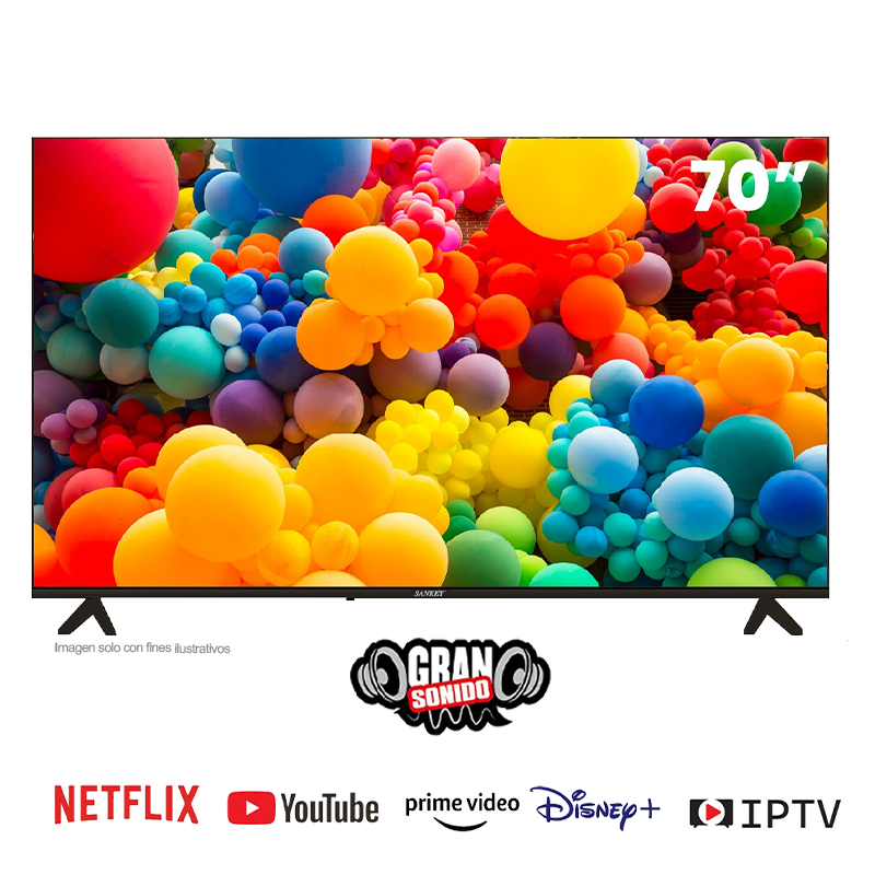 Televisor 70" LED Smart CLED70SDL7  Sankey diseño super delgado