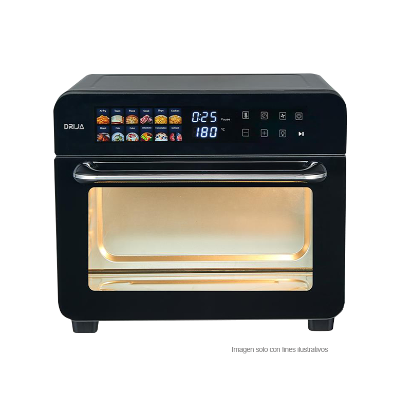 Horno freidora de aire Bruschetta 25L-B Drija, capacidad de 25 litros / 12 funciones pantalla digital