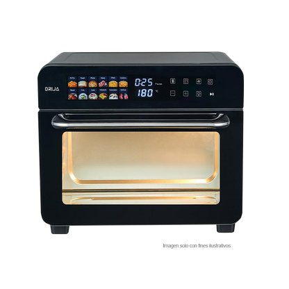 Horno freidora de aire Bruschetta 25L-B Drija, capacidad de 25 litros / 12 funciones pantalla digital