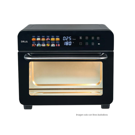 Horno freidora de aire Bruschetta 25L-B Drija, capacidad de 25 litros / 12 funciones pantalla digital