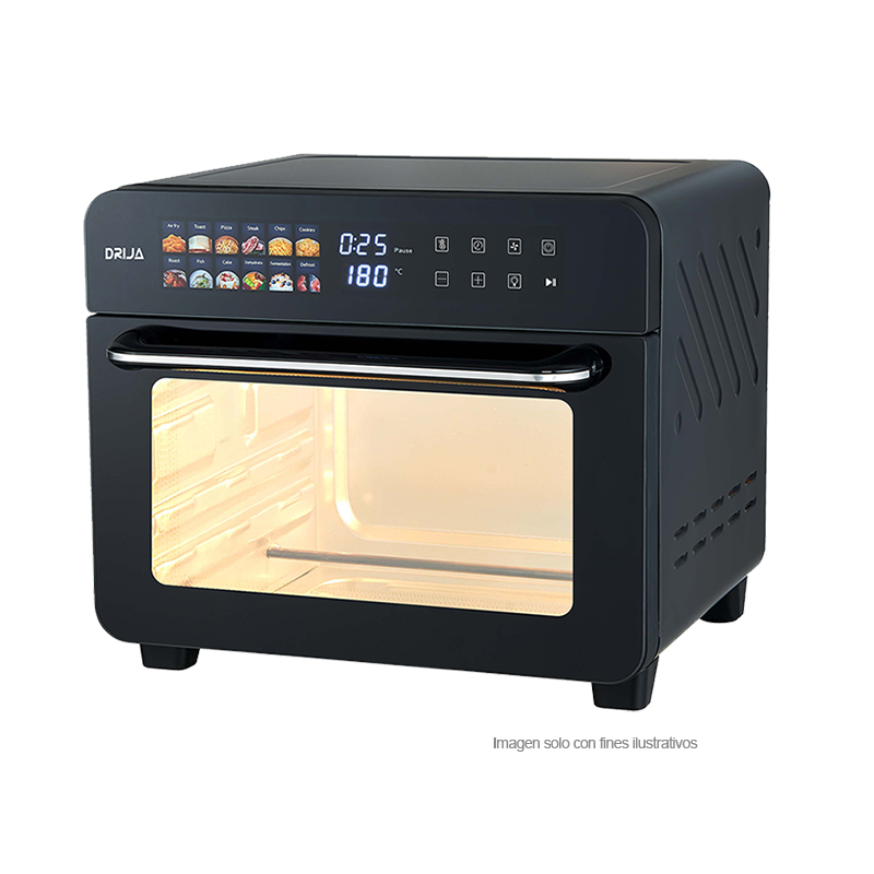 Horno freidora de aire Bruschetta 25L-B Drija, capacidad de 25 litros / 12 funciones pantalla digital