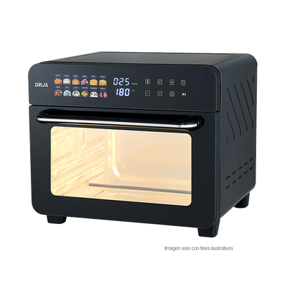 Horno freidora de aire Bruschetta 25L-B Drija, capacidad de 25 litros / 12 funciones pantalla digital