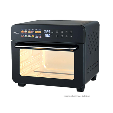 Horno freidora de aire Bruschetta 25L-B Drija, capacidad de 25 litros / 12 funciones pantalla digital