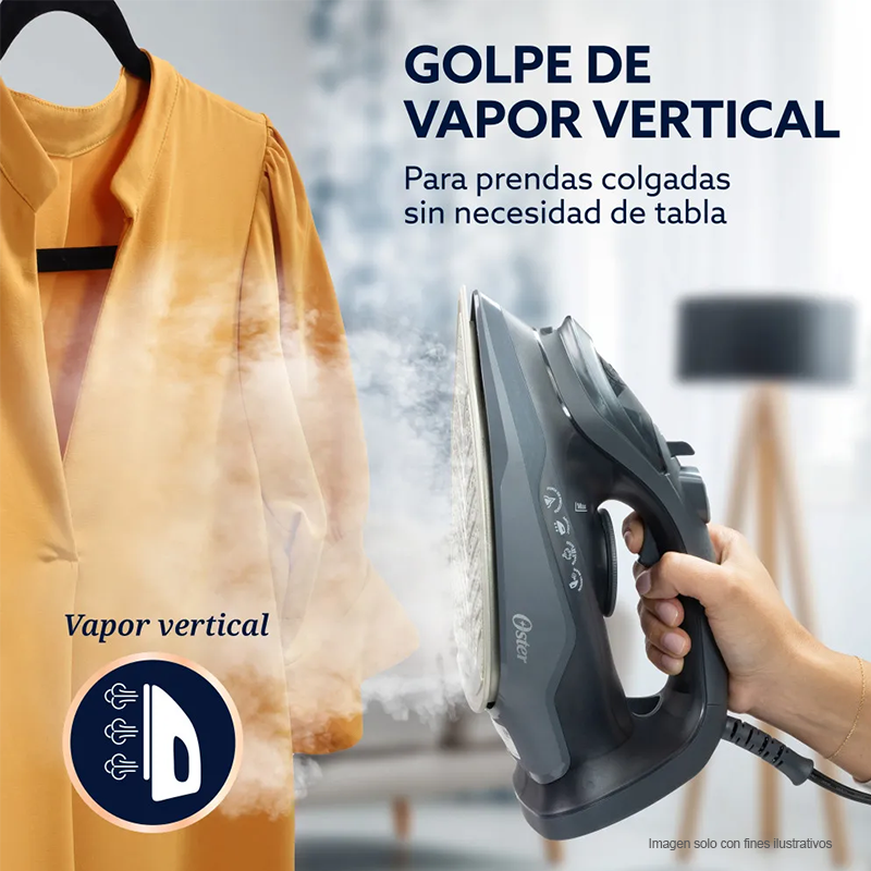 Plancha de vapor EOSTGCSTAC7002 Oster, incluye golpe de vapor vertical, cable giratorio 360°