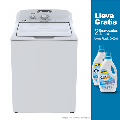 Combo de lavadora automática 16kg LMA76102CBAB0 Mabe + 2 Suavizante de tela Clingo 2000ml