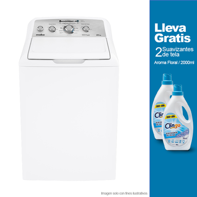 Lavadora automática 20kg LMA70214CBAB0 Mabe + 2 Suavizante de tela Clingo 2000ml