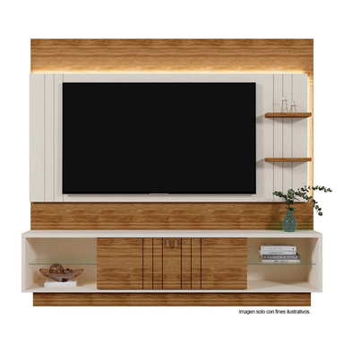 Centro de entretenimiento Home Guaiba, para TV hasta 65", color Off White / almendra
