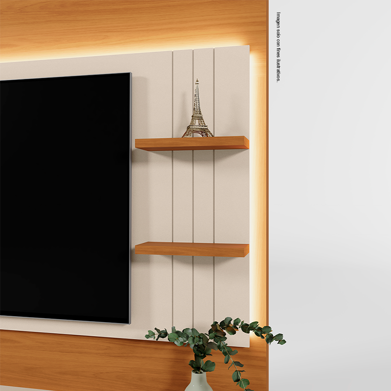 Centro de entretenimiento Home Guaiba, para TV hasta 65", color Off White / almendra