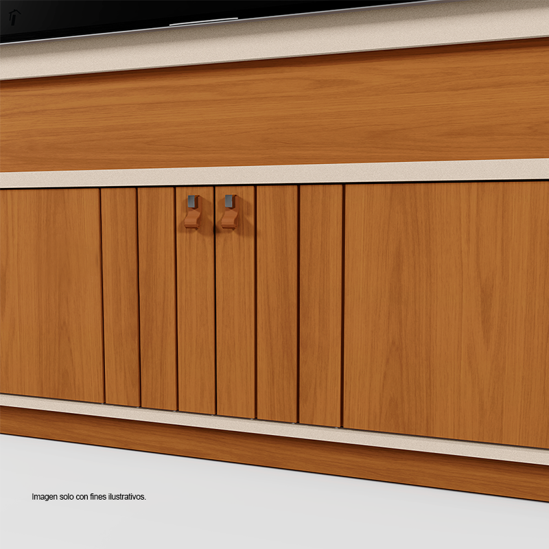 Centro de entretenimiento Home Guaiba, para TV hasta 65", color Off White / almendra